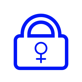 Icon representing female sterilisation